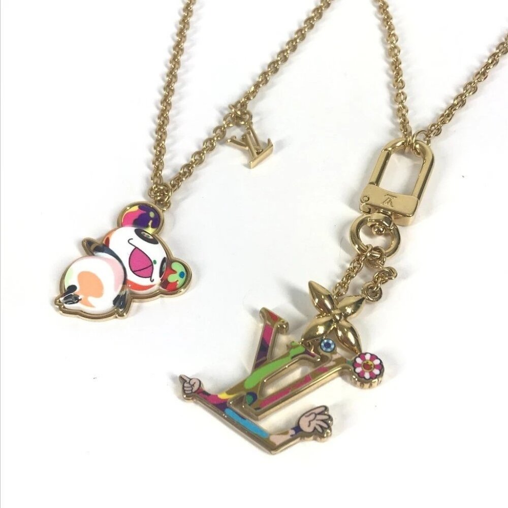 LOUIS VUITTON M02499 Panda Set 2 Necklaces Super Flat Chain Necklace (Set of 2)